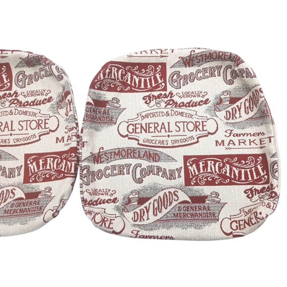 VTG Mid-Century Throw Pillow Covers PAIR Set Heavy Upholstery Fabric Storefronts - Picture 4 of 4